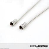 Coax RG 6 cable, F-connectors, 3 m, m/m