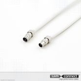 Coax RG 59 cable, IEC-connectors, 3 m, m/f