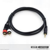 2x RCA to 3.5mm mini Jack cable, 3m, m/m