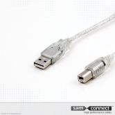 USB A to USB B 2.0 printer cable, 1m, m/m