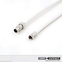 Coax RG 59 cable, IEC to F-connector, 1.5 m, m/m