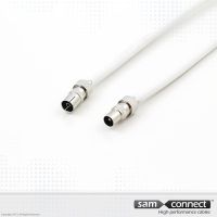 Coax RG 6 cable, IEC-connectors, 0.5 m, m/f