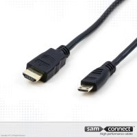 Mini HDMI to HDMI cable, 3m, m/m