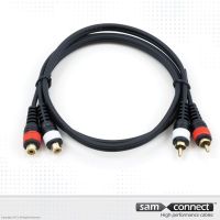 2x RCA to 2x RCA extension cable, 3m, f/m