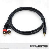 2x RCA to 3.5mm mini Jack cable,10m, m/m