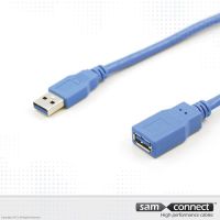 USB A to USB A 3.0 cable, 1m, m/f