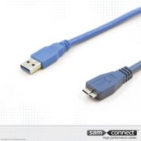 USB A to Micro USB 3.0 cable, 1m, m/m