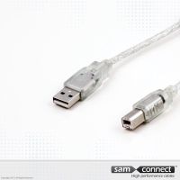 USB A to USB B 2.0 printer cable, 1m, m/m